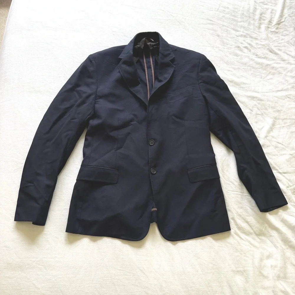 Billy Reid Navy Blue 3 Button Blazer Sport Coat Made in Italy Mens Size 40R